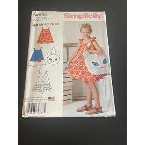 00620 - 2016 Simplicity S0896 Kids Easy to Sew Dress‎ Bag Pattern Size A 3 - 8
